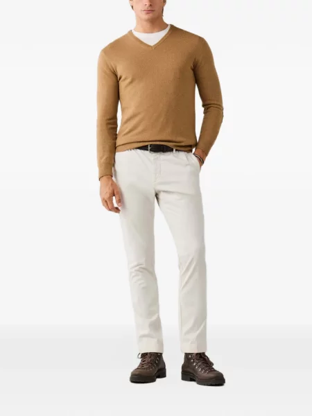 Pulover Hackett London cu decolteu în V maro