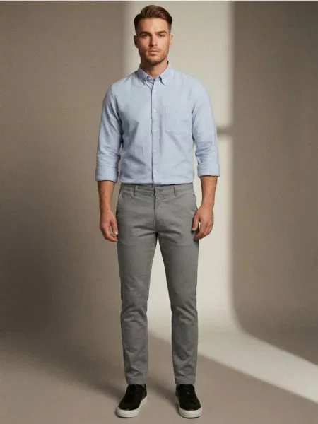 Sinsay Spodnie chino slim szary