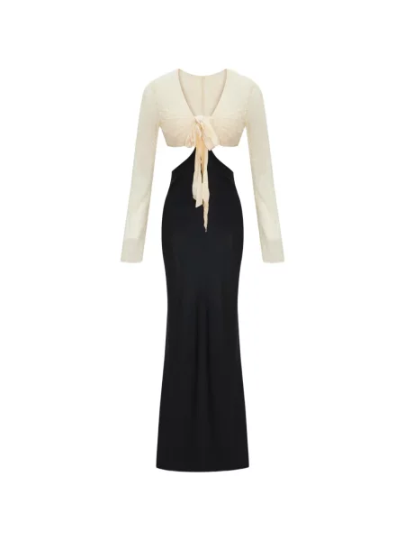 Rochie maxi Occleus cu legături negru