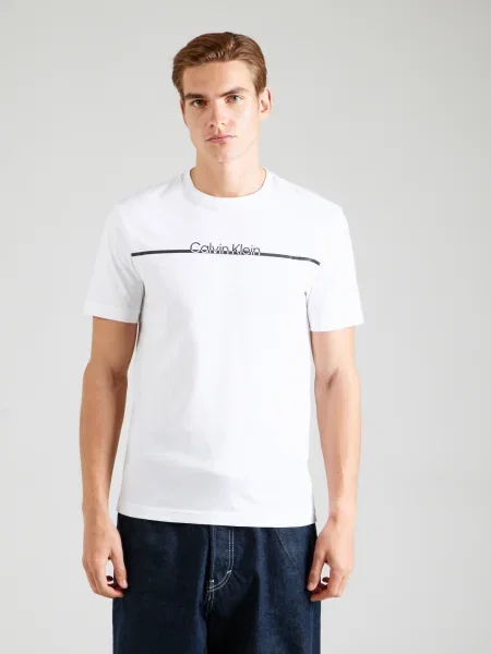 Tričko Calvin Klein s autogramom biela