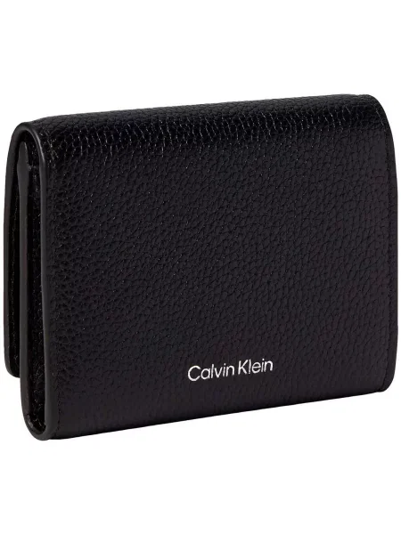 Bőr pénztárca Calvin Klein fekete