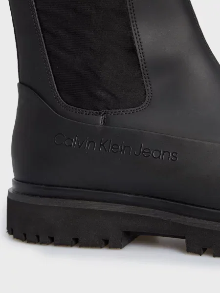 Шкіряні черевики челсі Calvin Klein Jeans чанкі чорні