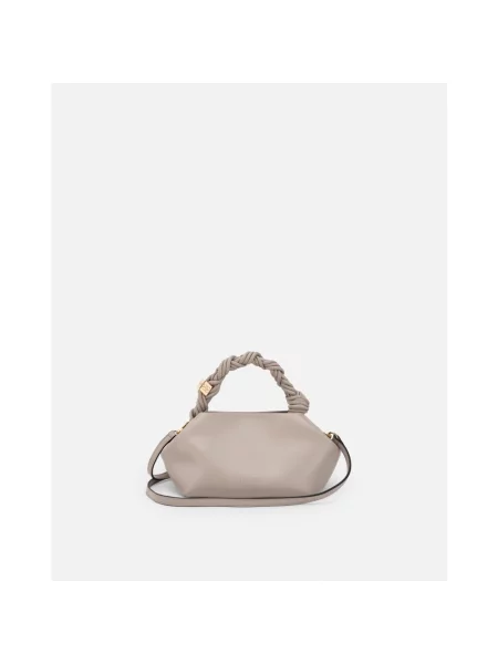 Torebka crossbody Ganni z klapami beżowa
