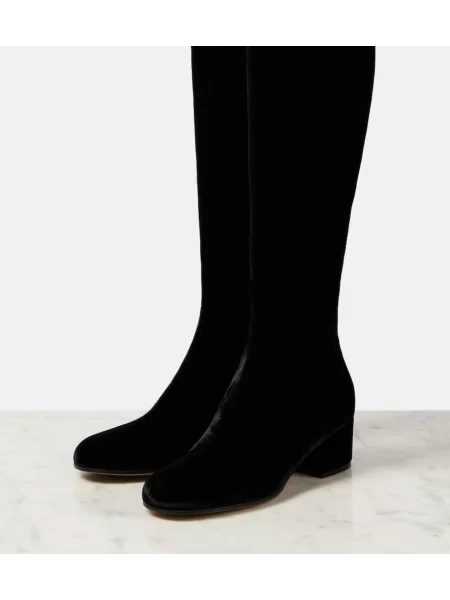 Cizme Gianvito Rossi de catifea negru