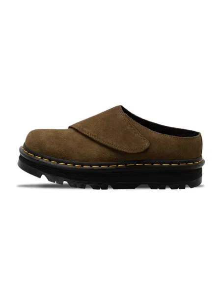 Klapki mules Dr. Martens zamszowe zielone