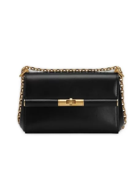 Lniana torebka Dolce And Gabbana czarna