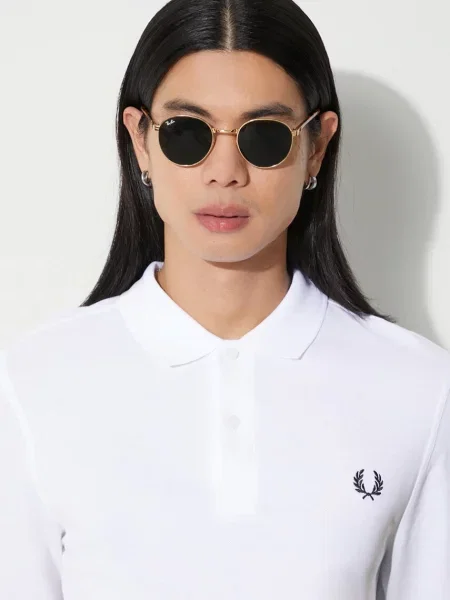 Tricou mânecă lungă Fred Perry alb