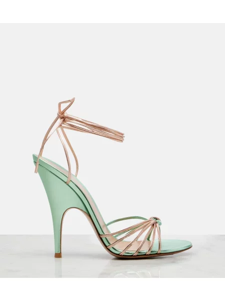 Sandale Gianvito Rossi din piele slingback verde