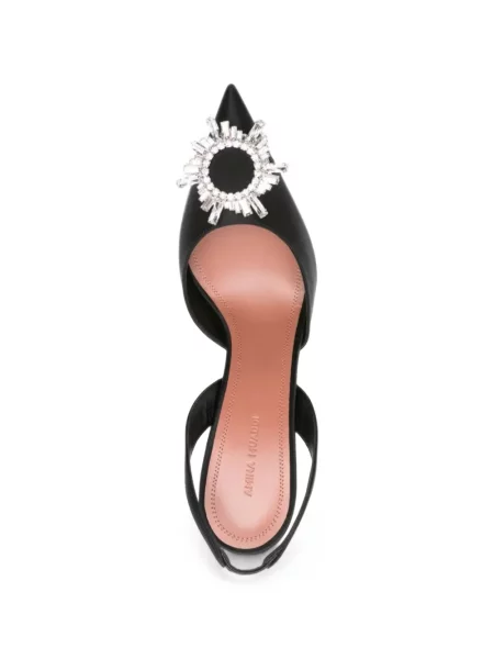 Pantofi cu toc Amina Muaddi slingback negru