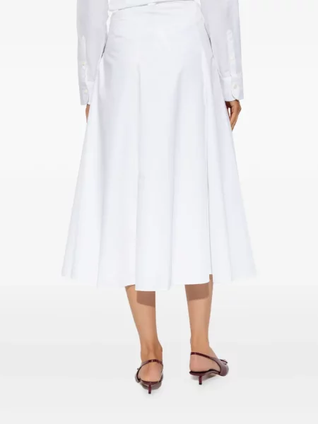 Fustă midi Jacquemus până la genunchi alb