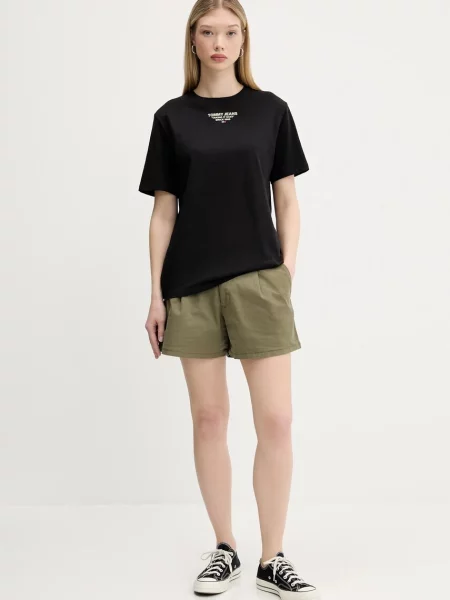 Шорти Guess Jeans однотонні середня посадка зелений