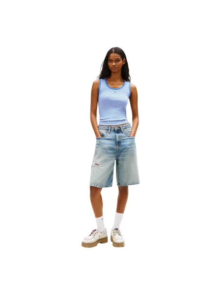 Tommy Jeans szorty jeansowe niebieskie