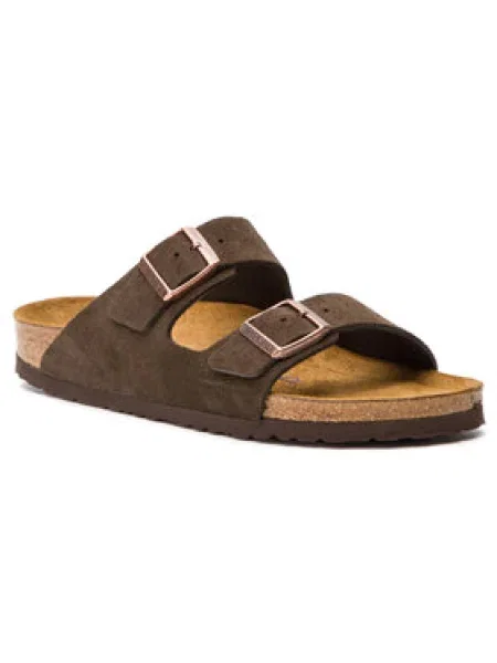 Pantofi Birkenstock din piele de căprioară maro