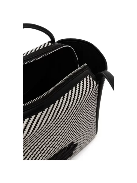 Ριγέ τσάντα shopper Karl Lagerfeld λευκό