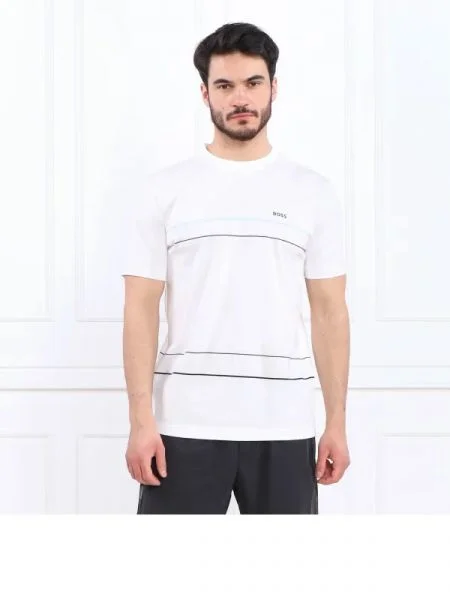BOSS GREEN Tricou Tee 11 alb