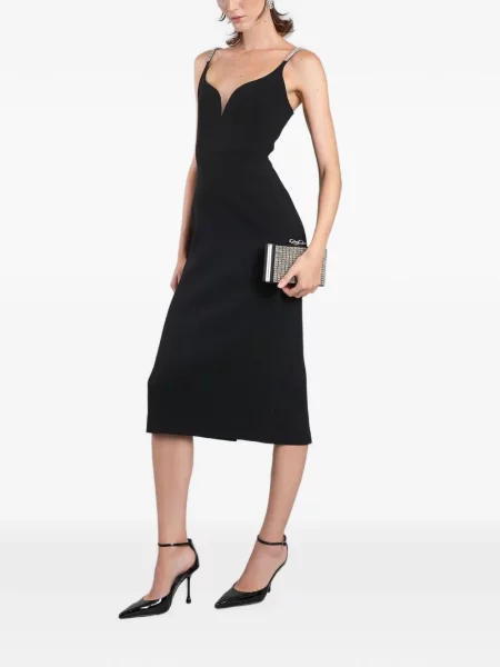 Rochie midi David Koma cu decolteu în V negru