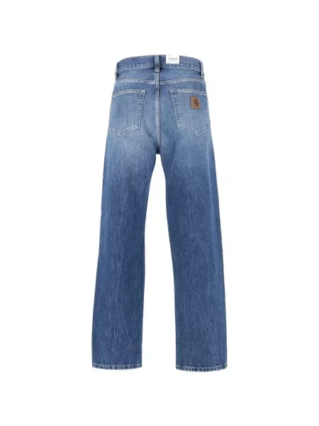 Džinsai Carhartt Wip penkių kišenių dizainas mėlyna