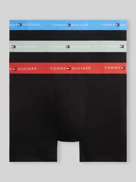 Obcisłe bokserki z paskiem z logo Tommy Hilfiger czarne