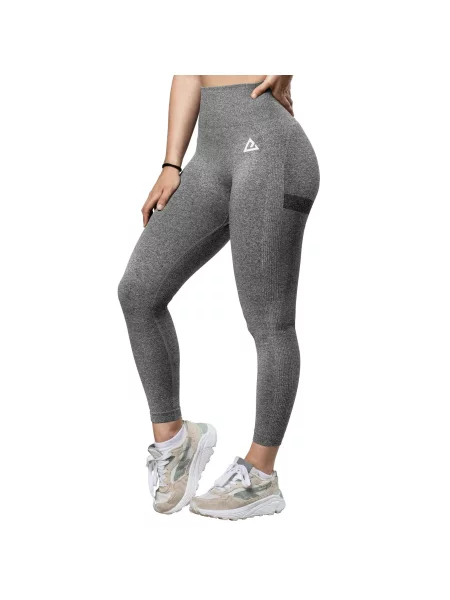 Legginsy sportowe z wysokim stanem modelujące pośladki szare
