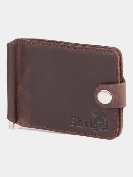 Кожаный кошелек Shvigel коричневый