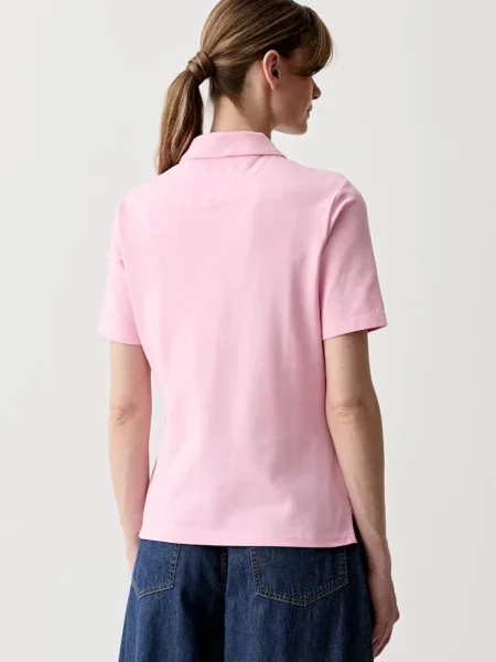 Tommy Hilfiger polo z bawełną różowa
