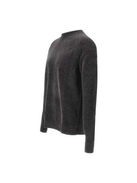 Aksamitny sweter Rrd szary
