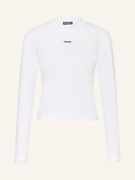 Jacquemus Tričko S Dlouhým Rukávem Le T-Shirt Gros Grain bílá