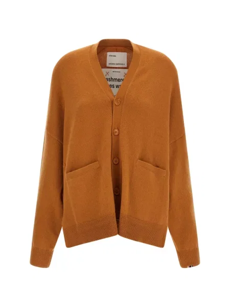 Cardigan Extreme Cashmere din cașmir cu decolteu în V portocaliu