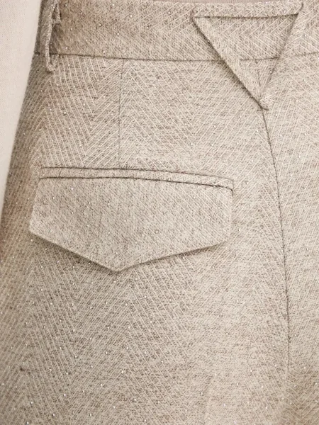 Pantaloni Simona Corsellini cu model herringbone plisate