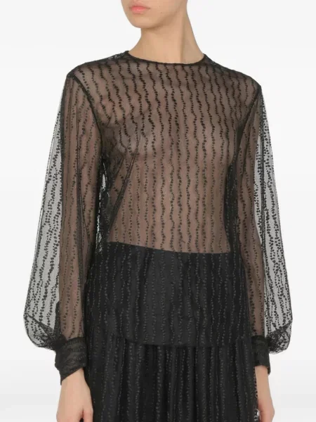 Bluză Alberta Ferretti din dantelă negru