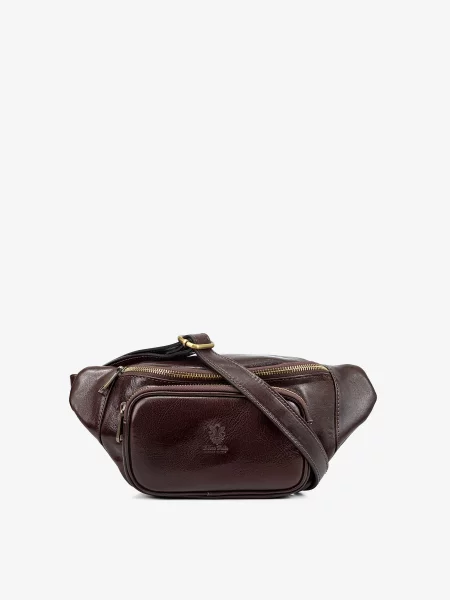 Кожаная поясная сумка Inbag коричневая