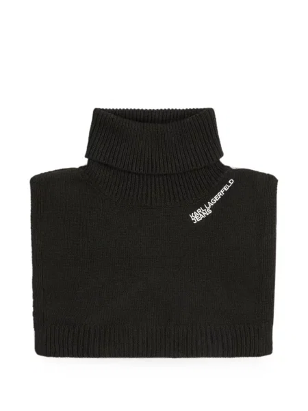 Fular Karl Lagerfeld Jeans cu autograf negru