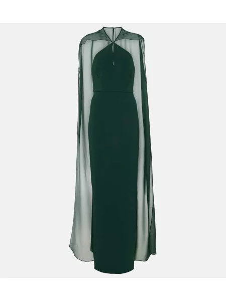 Rochie Roland Mouret din satin verde