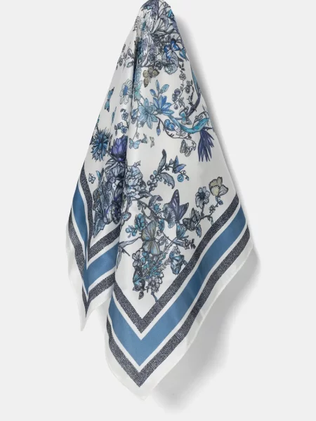 Svilena marama Answear Lab s uzorkom plava