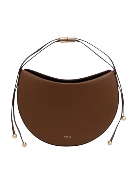 Furla torebka crossbody skórzana Moonstone M brązowa