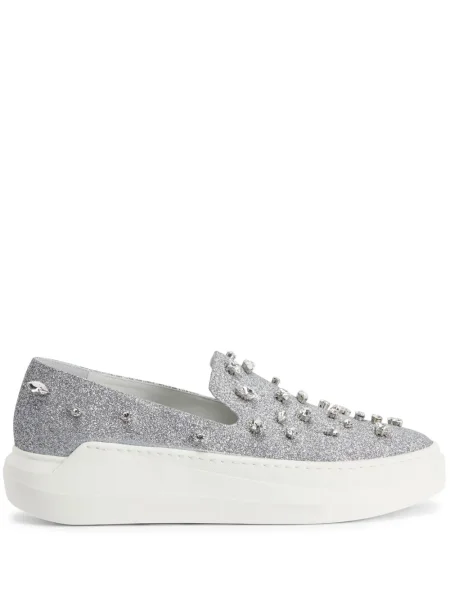 Sneakerși Giuseppe Zanotti slip-on argintiu