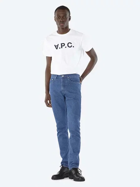 Футболка A.P.C. Vpc Blanc з принтом білий