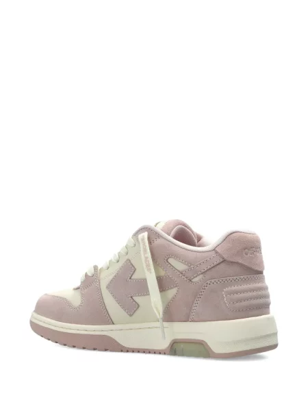 Sneakerși Off-white din piele de căprioară alb