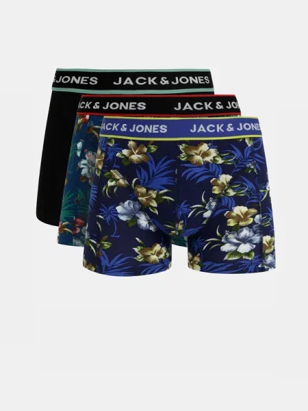 JACK & JONES Boxeri / alb / negru / verde / roșu albastru