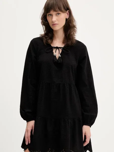 Superdry sukienka mini rozkloszowana czarny