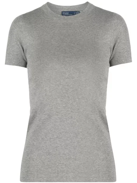 Tricou Polo Ralph Lauren din piele cu model floral cu imagine gri