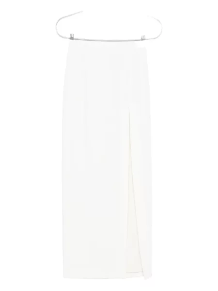 Fustă midi Alessandra Rich până la genunchi alb