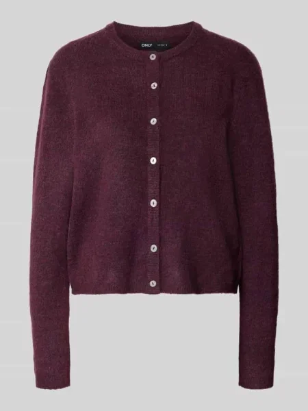 Kardigan rozpinany o kroju loose fit z okrągłym dekoltem model SIMONI' Only
