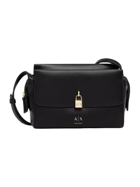 Armani Exchange torebka crossbody z imitacji skóry czarna