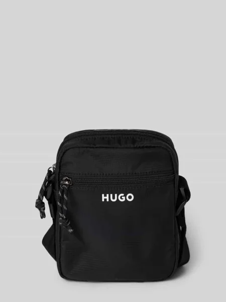 Torba na ramię z detal z logo Hugo czarna