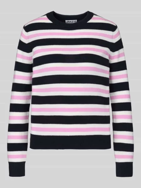 Sweter o kroju regular fit z prążkowanym wzorem Jake*s Casual granatowy