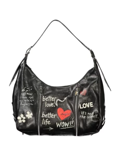 Geantă shopper Desigual cu imagine negru