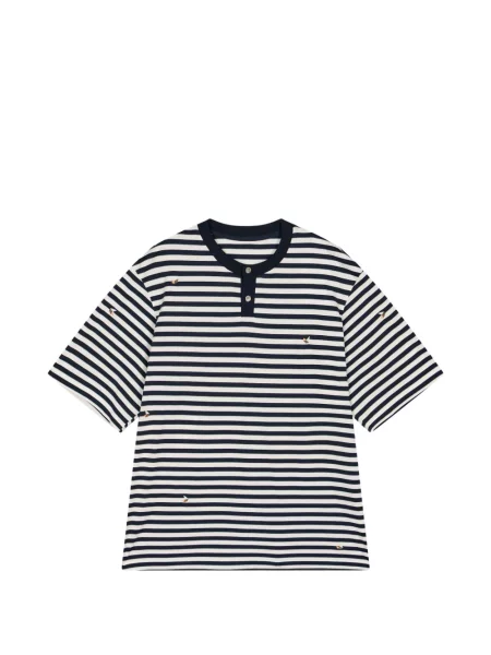 Tricou Croquis cu broderie alb