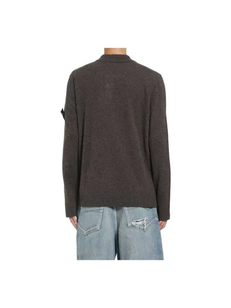 Sweter Stone Island wełniany z kamieniami szary