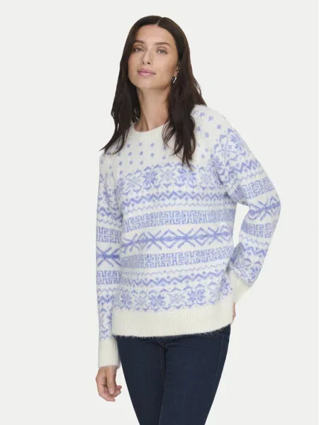 ONLY Sveter ONLXMAS NORDIC / biela modrá